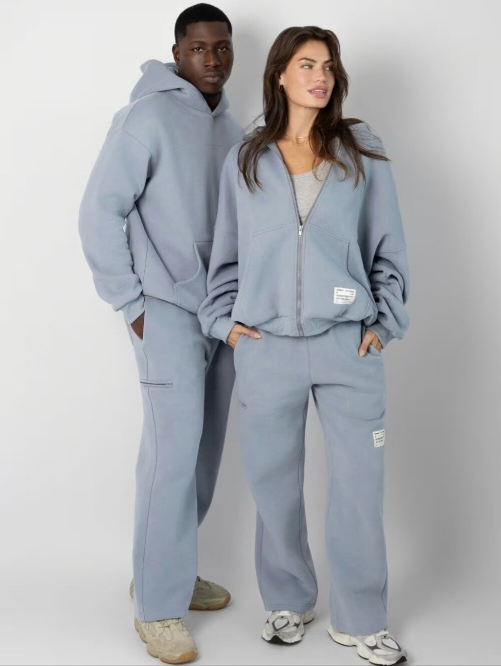Comfrt Unisex Affirmation Collection Vol 9 Oversized Zip Up Hoodie Slate Blue L - Picture 3 of 6